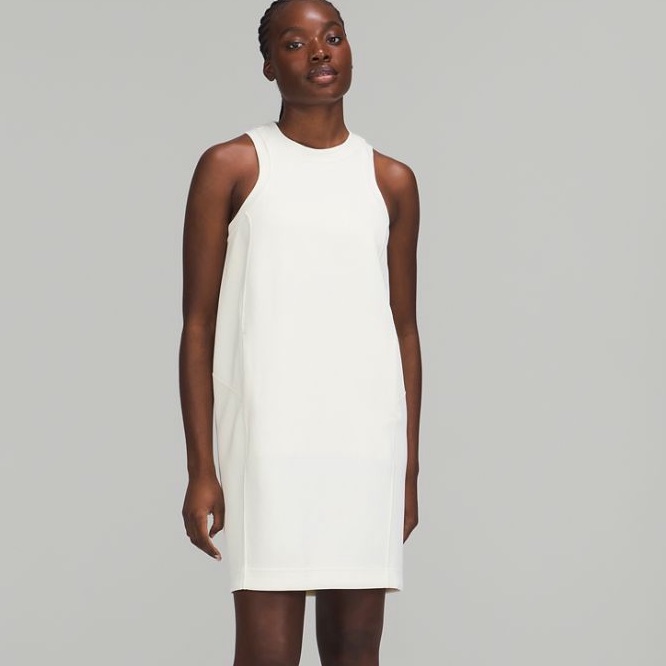 Nwt Lululemon Softstreme Back In Action Dress Size 4 Lemon Sorbet Color